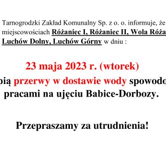 Przerwy w dostawie wody